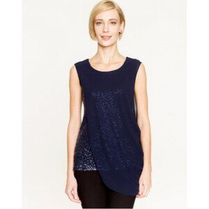 Le Chateau Sequin & Knit Layered Top Navy XXL